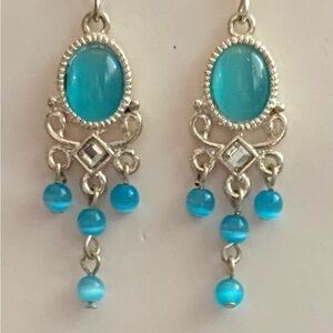 Turquoise Blue Dangle Drop Earrings - Women Jewelry
